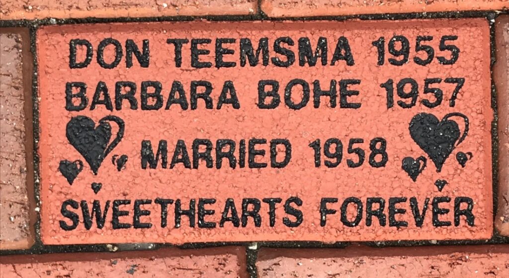 Teemsma memorial brick